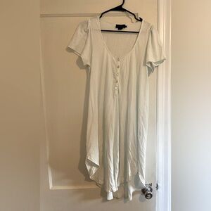 Hatch Pale Mint Button-Front Short Sleeve Maternity/Nursing Nightgown